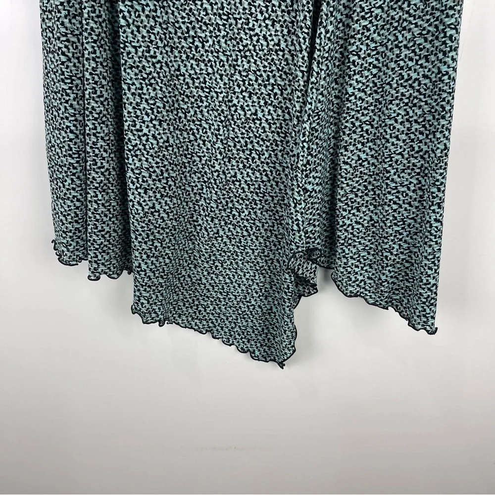 Style & Co Women's Asymmetrical Midi Skirt Teal Black Flowy Y2K Boho Size Medium